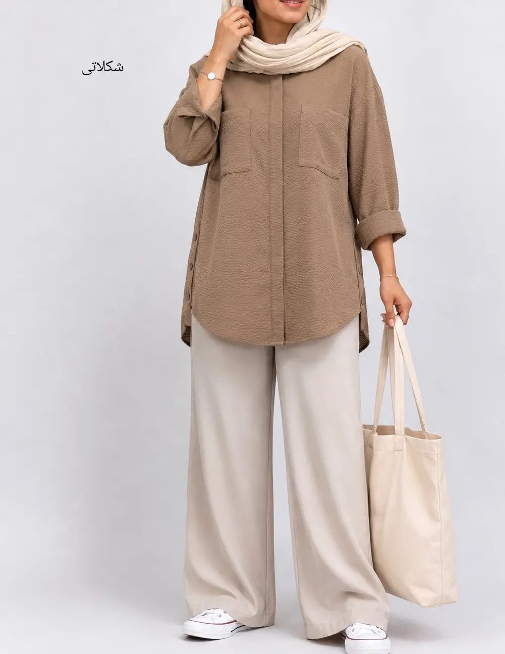 مانتو دکمه مخفی گلنوش